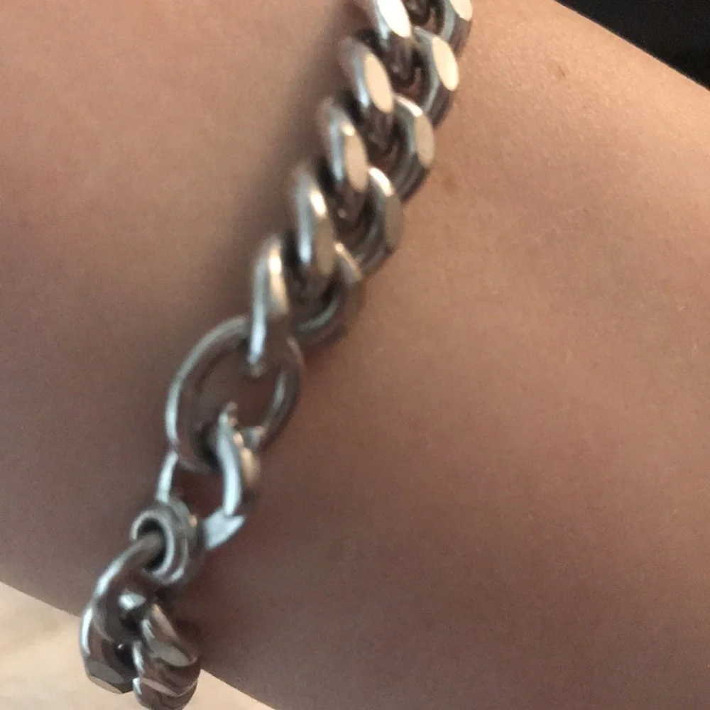 Mens ‘nickel silver’ engraved Cuban link bracelet